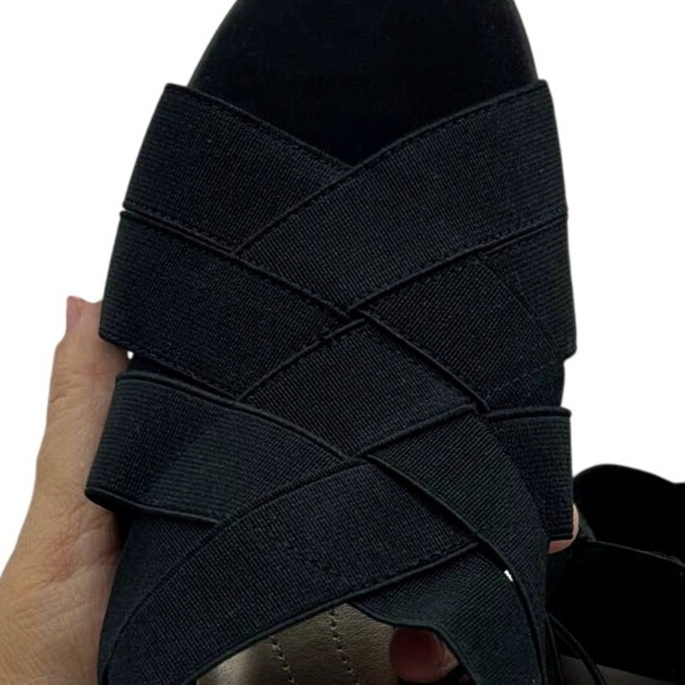 NWT East 5th Needmore Black Size 8M Slip On Block Heel Peep Toe Sandals - Picture 2 of 11